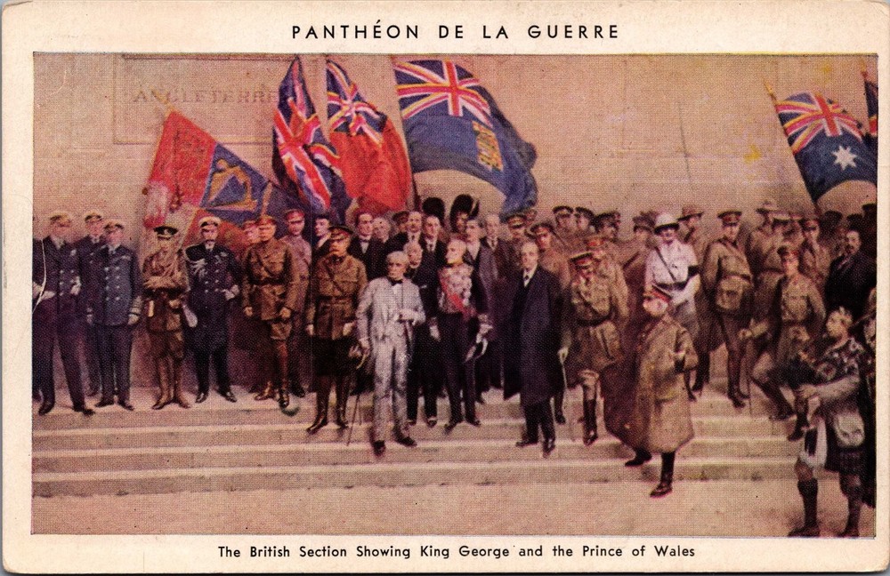 King George V & Prince of Wales Pantheon de la Guerre WWI Era Postcard