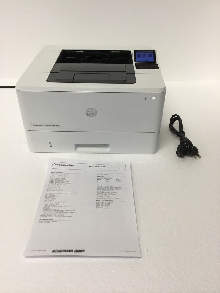 HP LaserJet Enterprise M406 Mono Laser Printer Duplex 2K Pages TESTED WORKING
