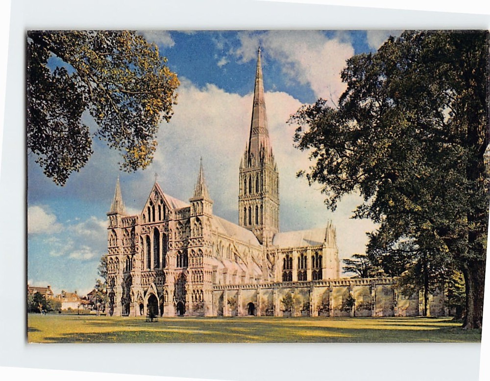 Postcard Salisbury Cathedral West Front England