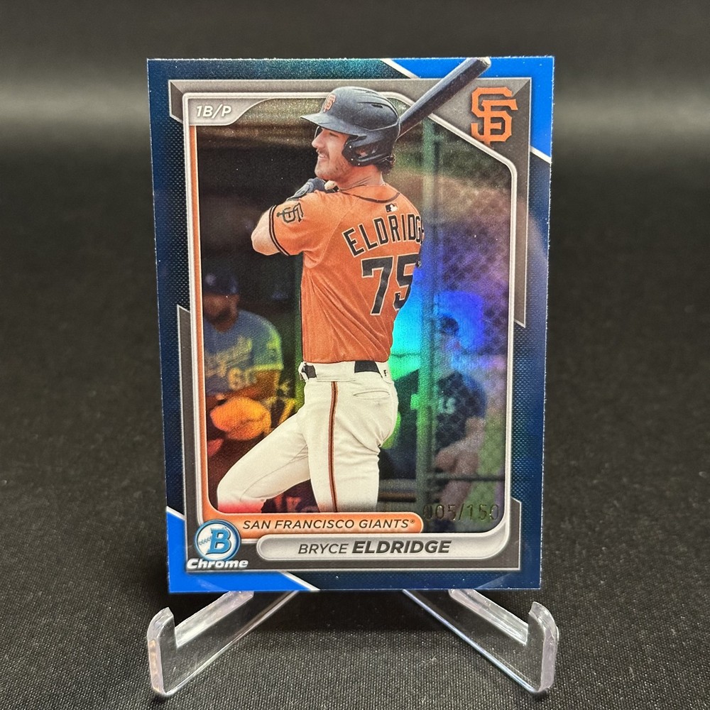 Bryce Eldridge /150 Blue Refractor 2024 Bowman Chrome #BCP-134 (RC) Giants