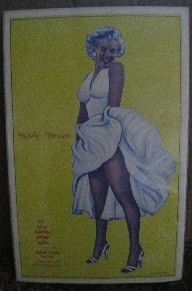 Vintage The Seven Year Itch Benton Window Card Poster (Vf/Nm) Marilyn Monroe