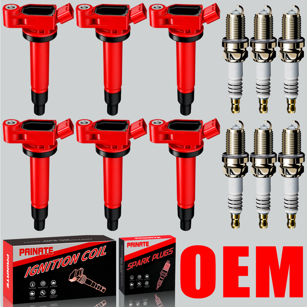 6X OEM High Performance Ignition Coil & Spark Plug For Toyota Sienna Lexus UF267