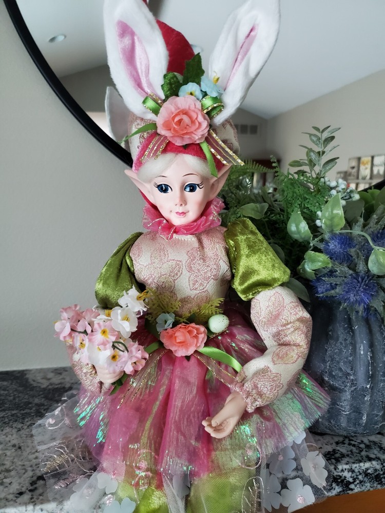 Cynthia Rowley Easter Girl Doll Elf Shelf Sitter 28