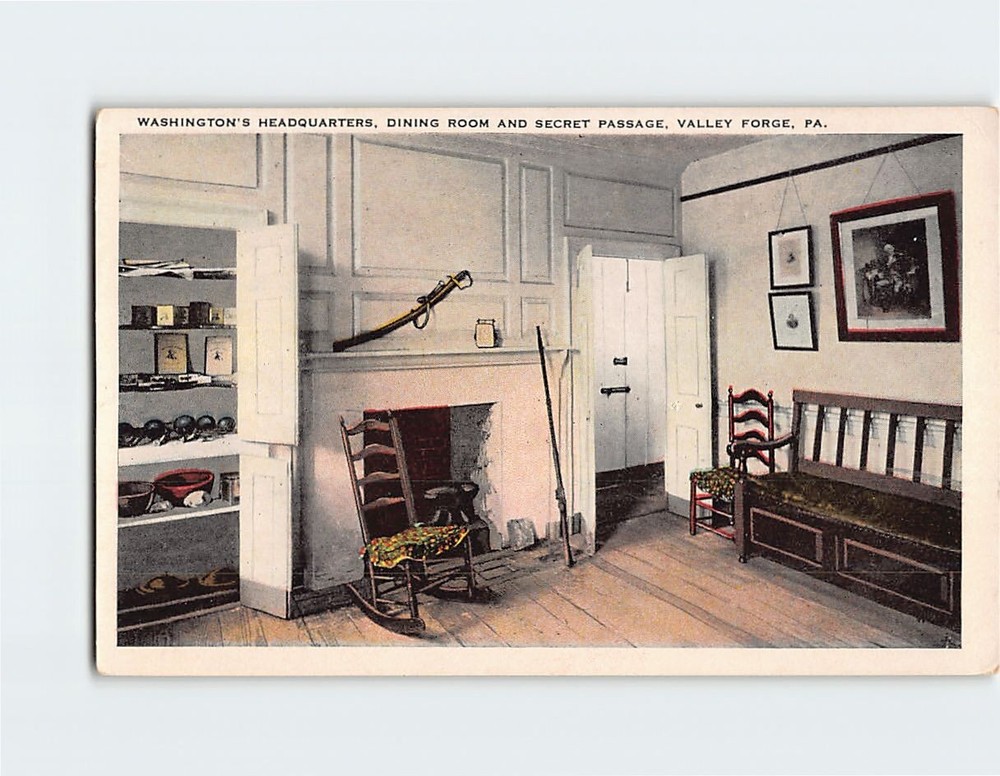 Postcard Dining Room And Secret Passage Washingtons Headquarters PA USA