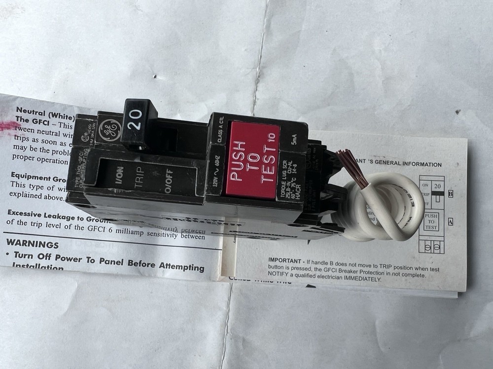 GE Plug In Circuit Breaker THQL1120GF