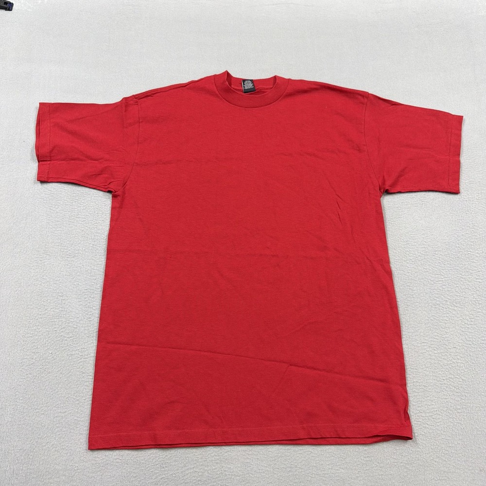 Vintage Gap Shirt Mens Medium Red Solid Blank Basic Tee Made USA Crewneck 90s