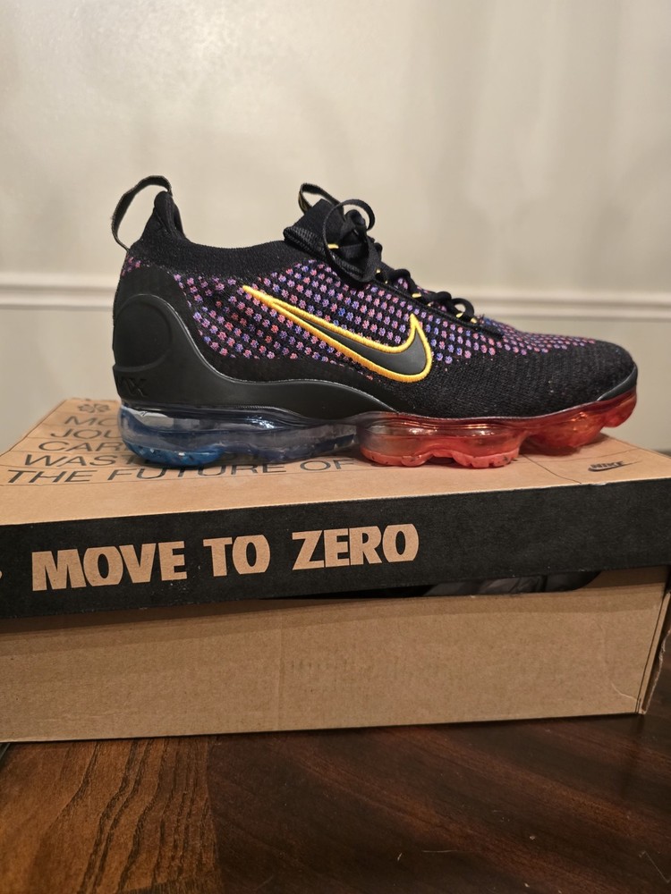 Size 9.5W/11M - Nike Air VaporMax 2021 Flyknit Black Multi Unisex Sneakers