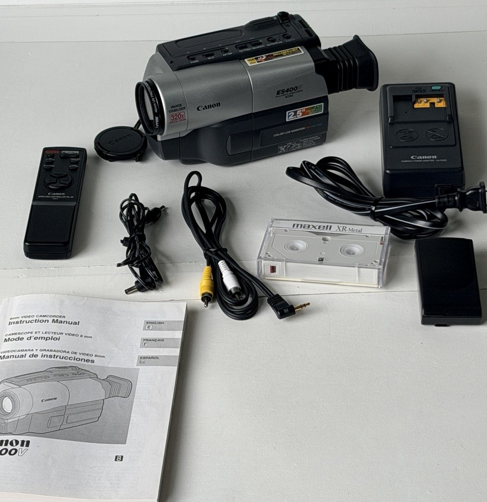 Canon ES400V Hi8 Camcorder Vintage Bundle - Parts/Repair, Please Read