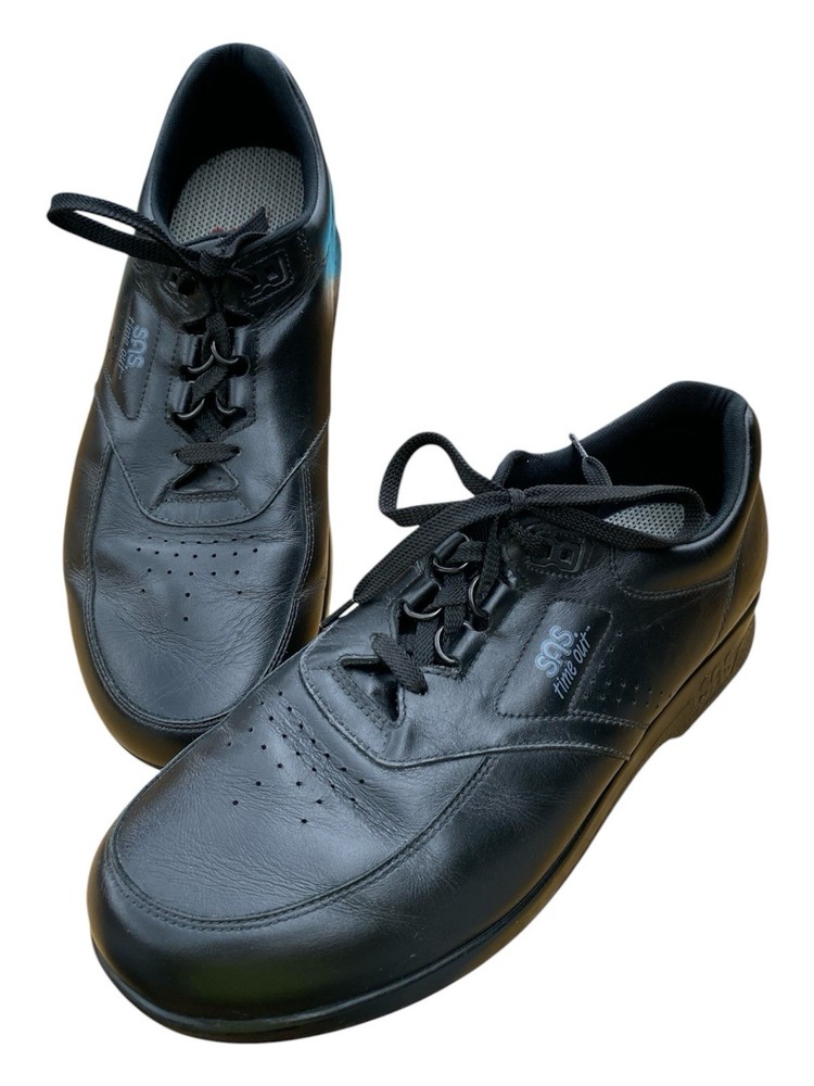 SAS Time Out Men's Black Leather Lace Up Comfort Sneaker Walking Shoes US 10.5 N