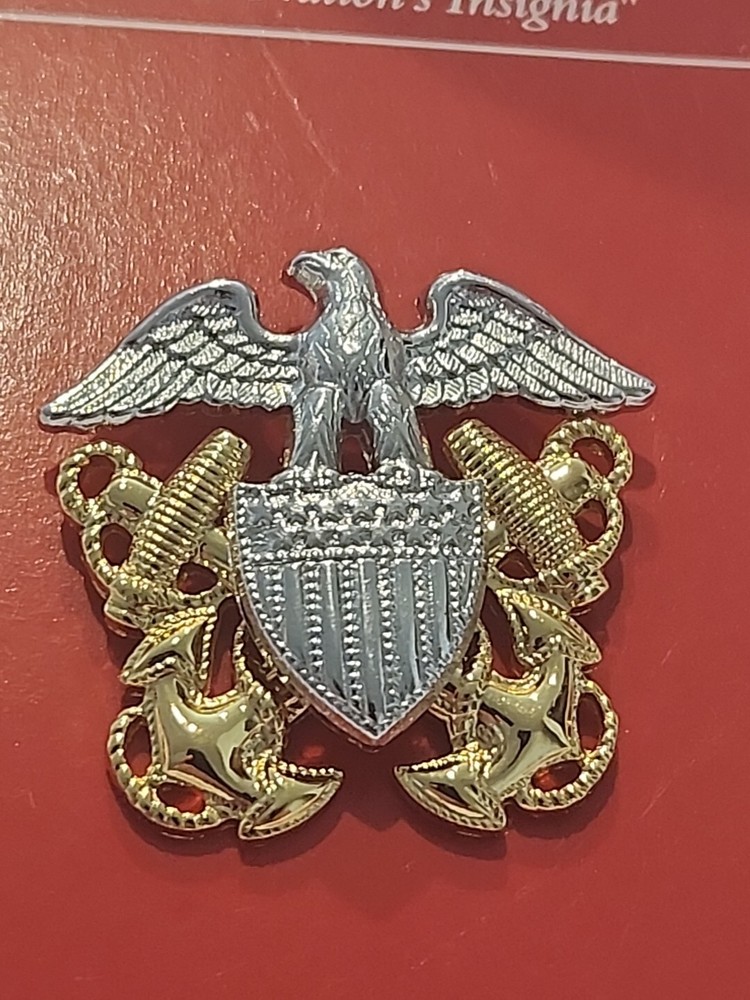 USN US NAVY ALL RANKS OFFICER GARRISON CAP BADGE DEVICE REDUCED SIZE MINI SG