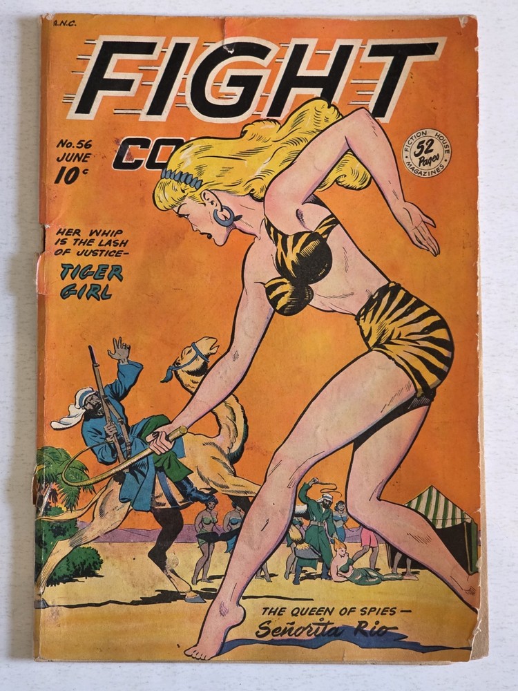 Fight Comics #56 G Matt Baker GGA art- Whip cover 1948 Pre-Code Golden Age