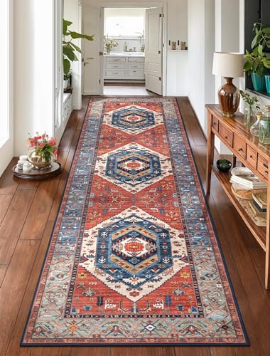 Washable Non-Slip Boho Runner Rug 2.5x10 Feet for Hallways