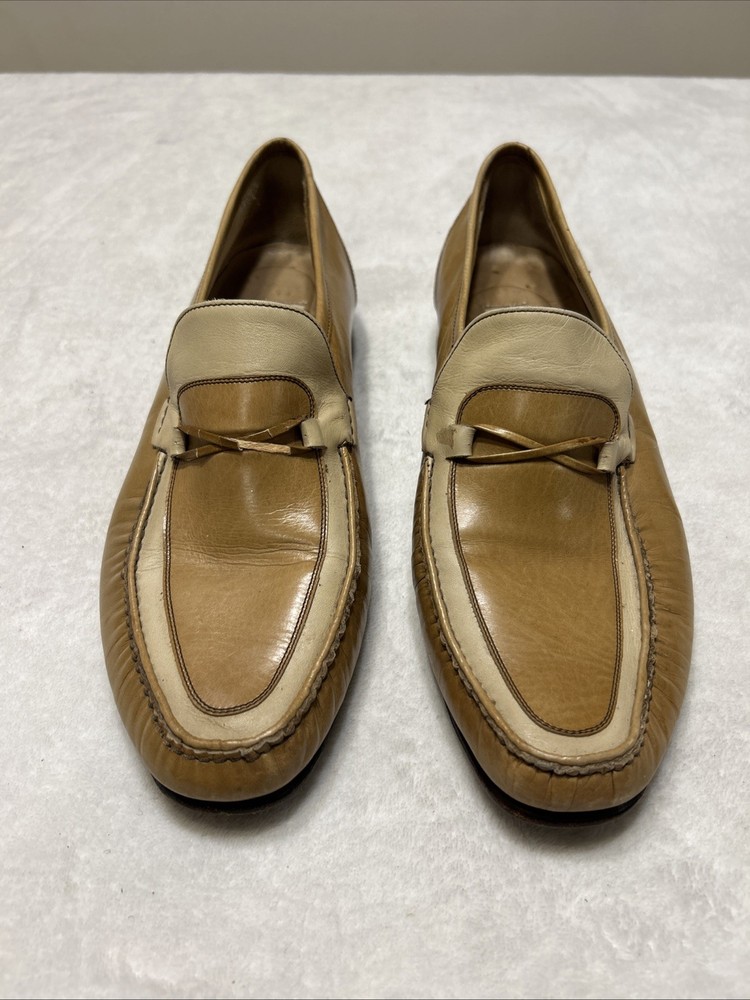 Johnston Murphy Men’s Shoes Size 10 M Loafers Leather Italy Slip On Vintage