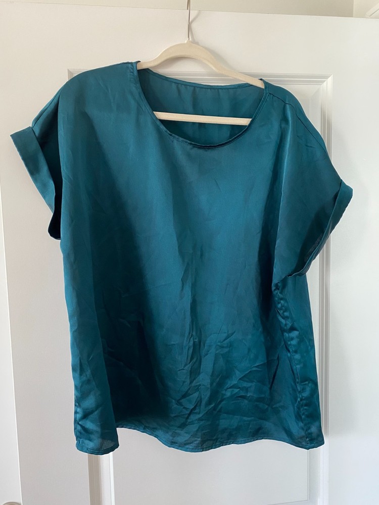Women's round neck short sleeve blouse top size XXL