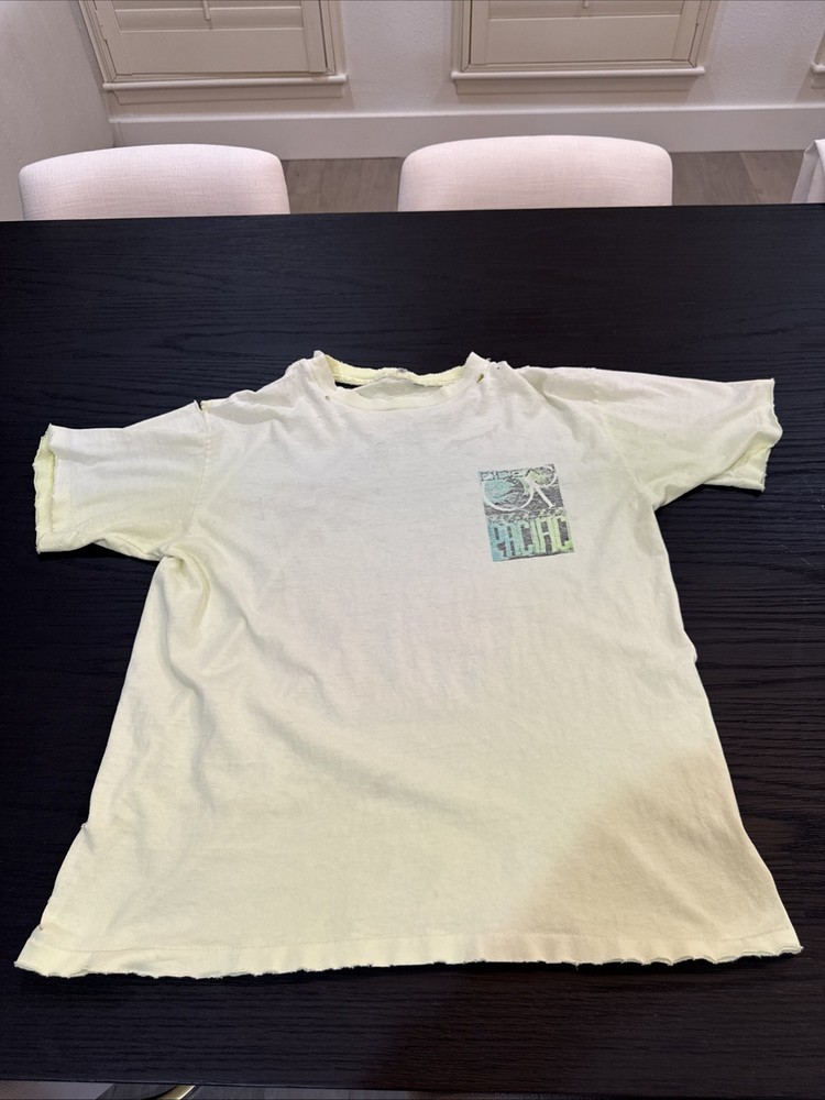 Vintage, Thrashed & Distressed Ocean Pacific Surf Shirt Single Stitch Yellow L?