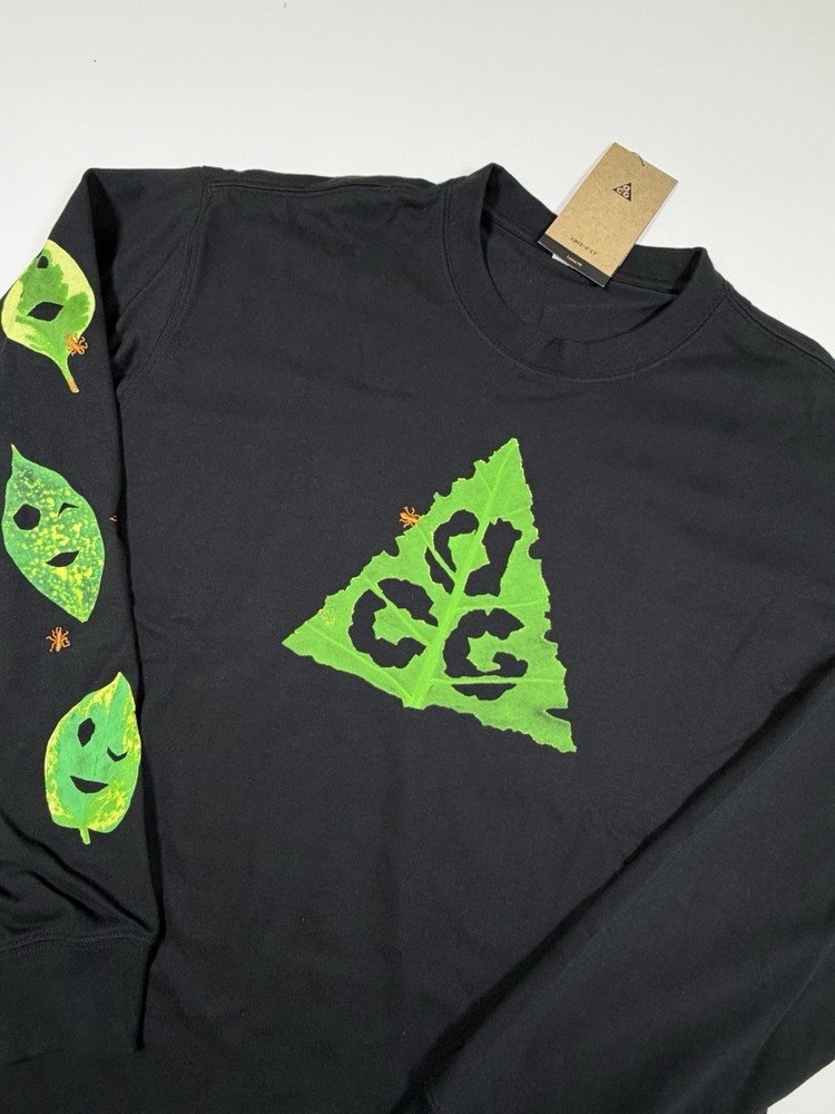 Nike ACG Long Sleeve Ants T-shirt  Black/Green Men Sz M Loose Fit HJ0802-010 NWT