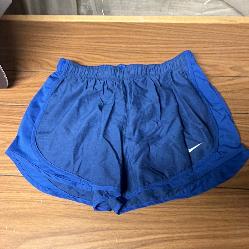 Nike Women’s Blue Running & Jogging Shorts Woven Polyester Elastic Waist Logo