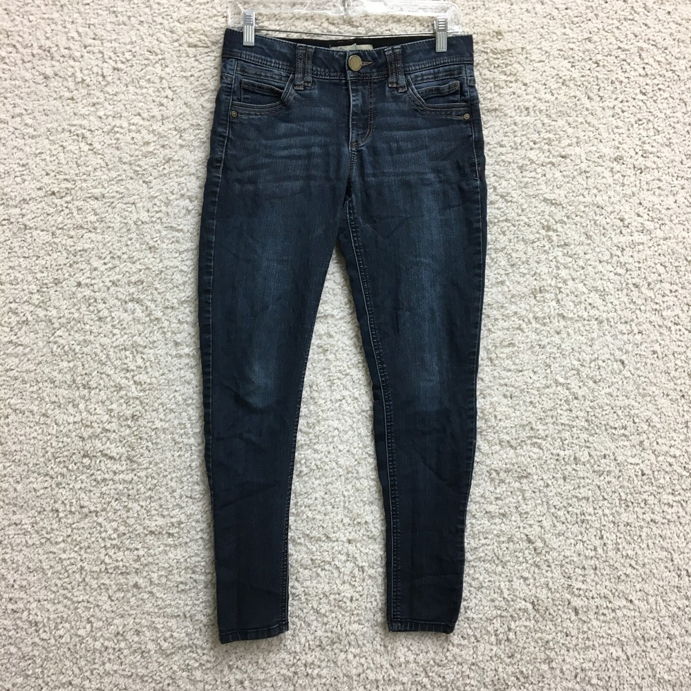 Democracy Jeans 2 Women Blue Ab Technology Denim Skinny Stretch Dark Wash Casual