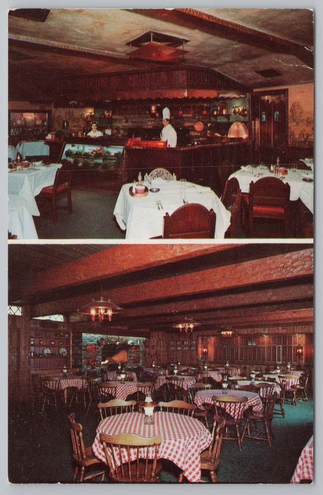 Roadside~Oxnard California~Colonial House~Dining Room~Vintage Postcard