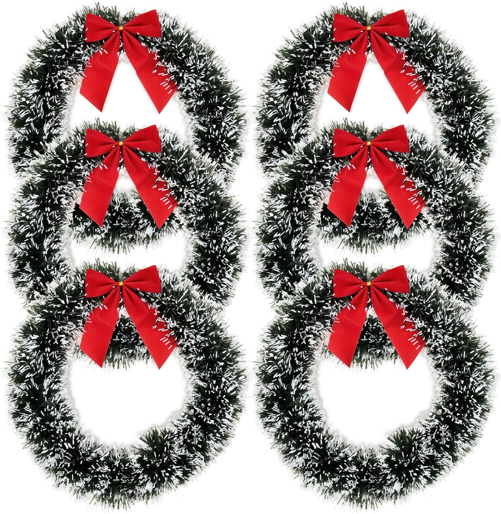 6 Christmas Front Door with Red Bow 13