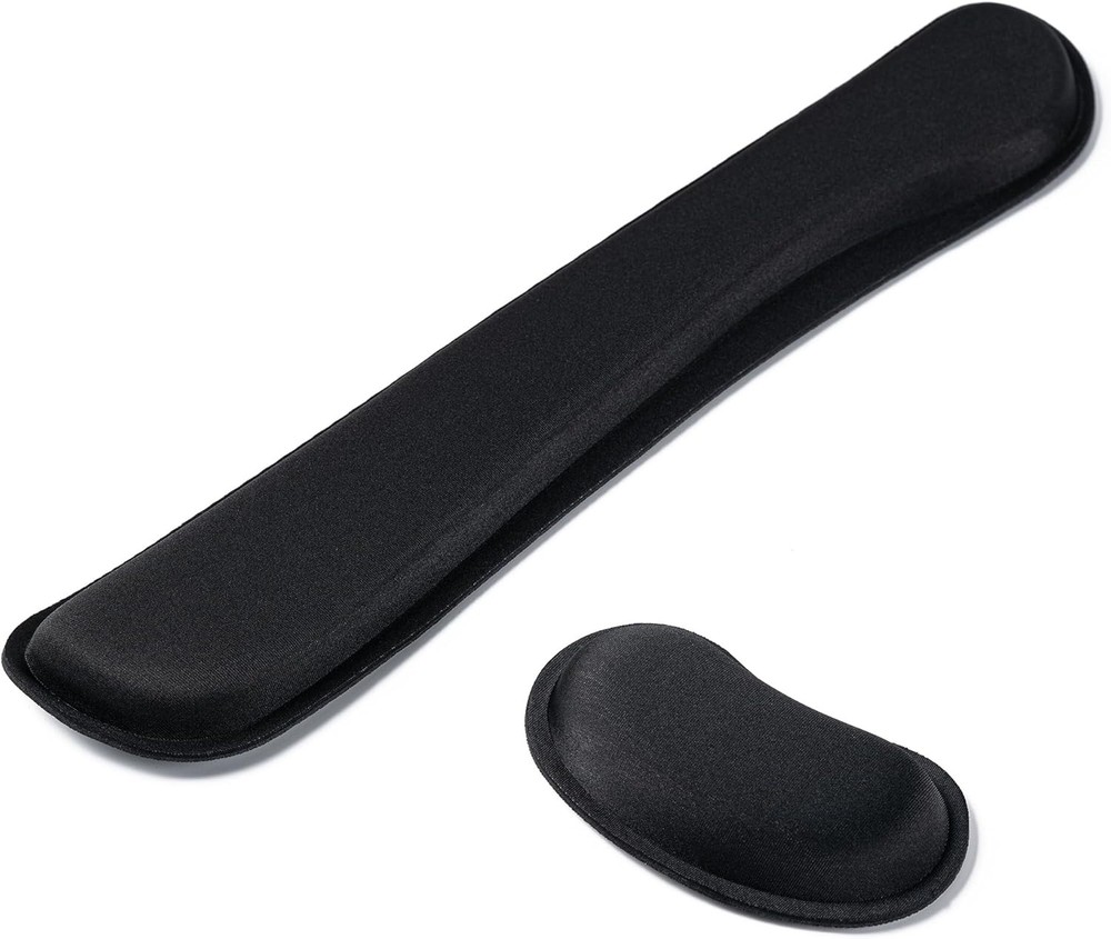 Hoewina Ergonomic Keyboard Wrist Rest with Superfine Fabric in Sleek Black Design