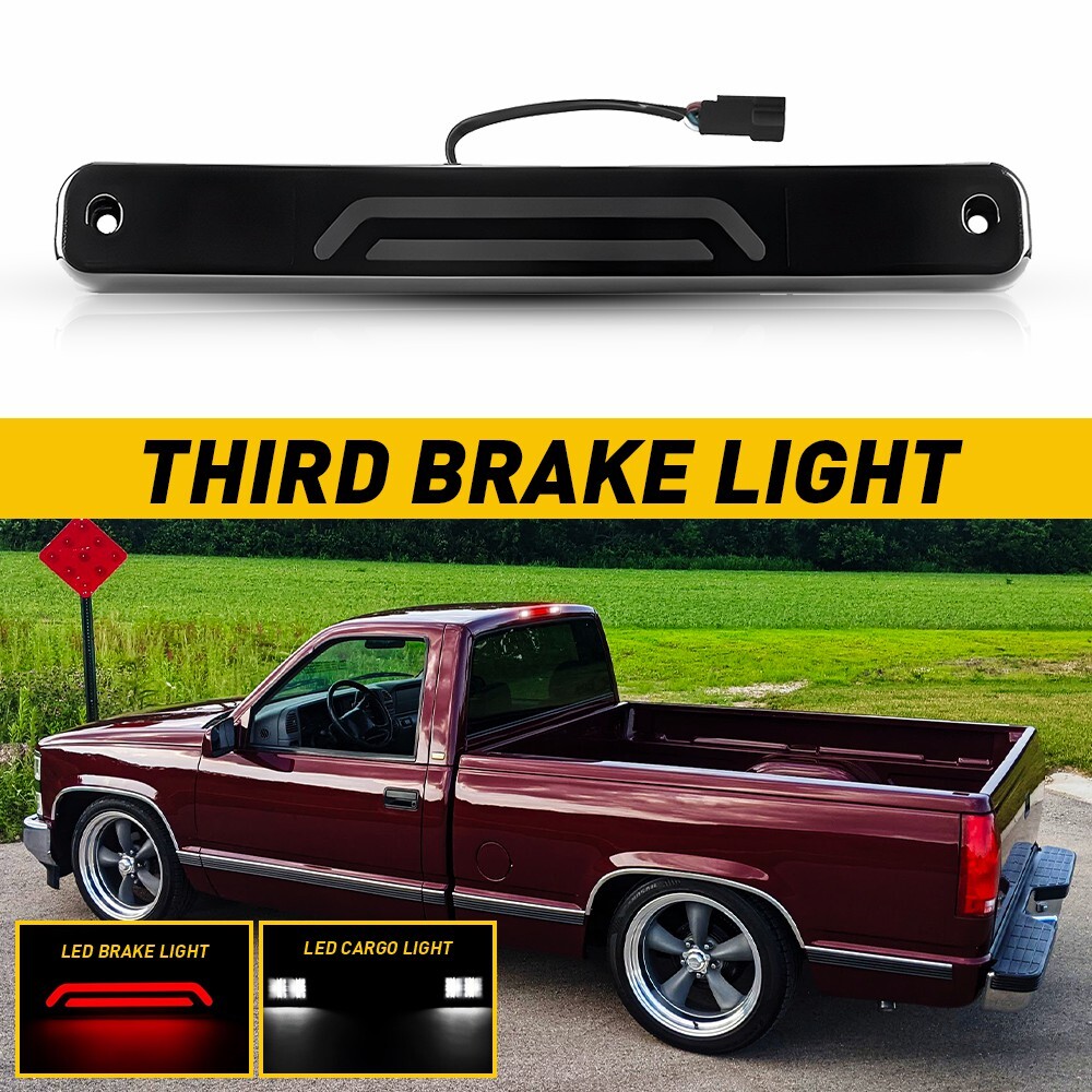 Smoked Red White LED 3rd Brake Cargo Light for Chevy GMC 1988-1998