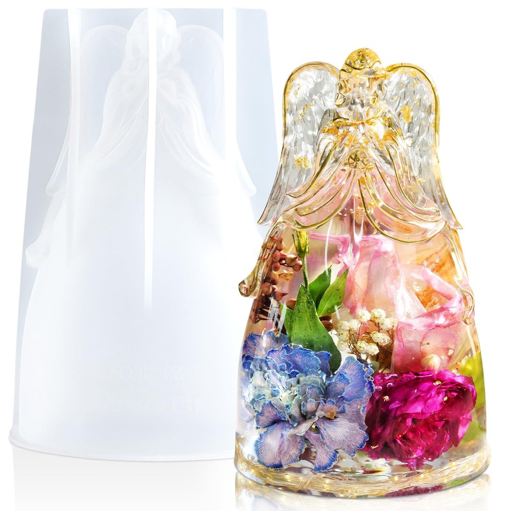 Large Silicone Epoxy Resin Molds for Angel Figurines and Preserved Flowers