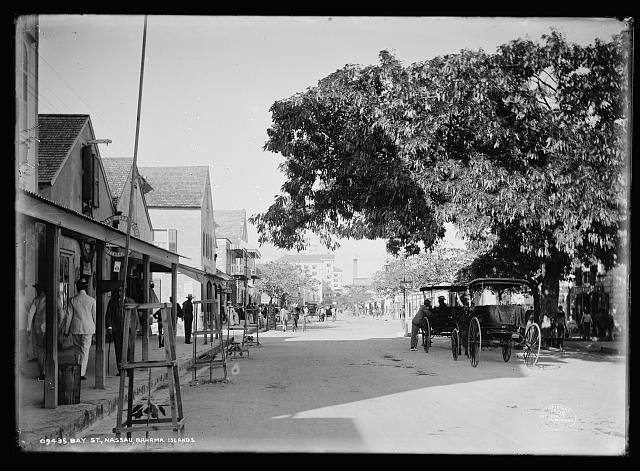 Photo:Nassau Bahamas Bay St 1906 Street Scene Horse Carriage Shops