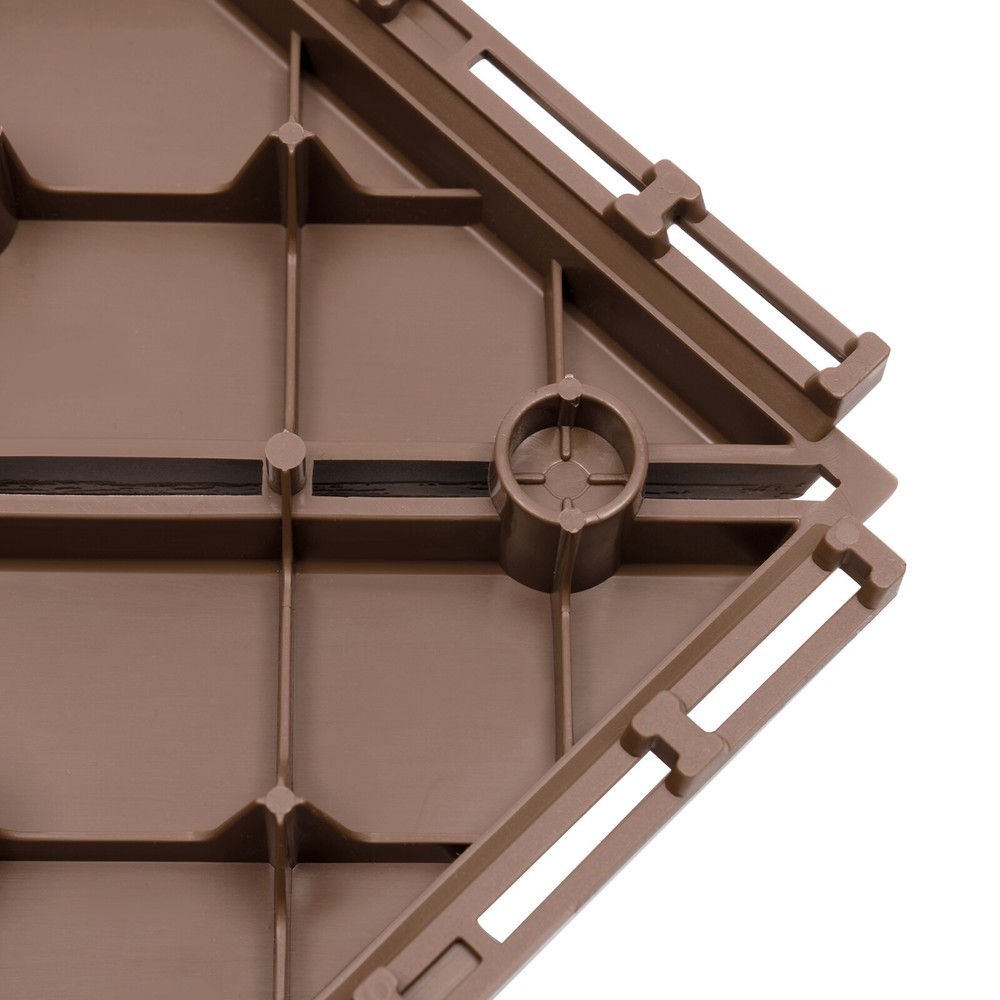 27-Pack 12x12 Plastic Interlocking Deck Tiles for Outdoor Patio Flooring in Coffee Brown