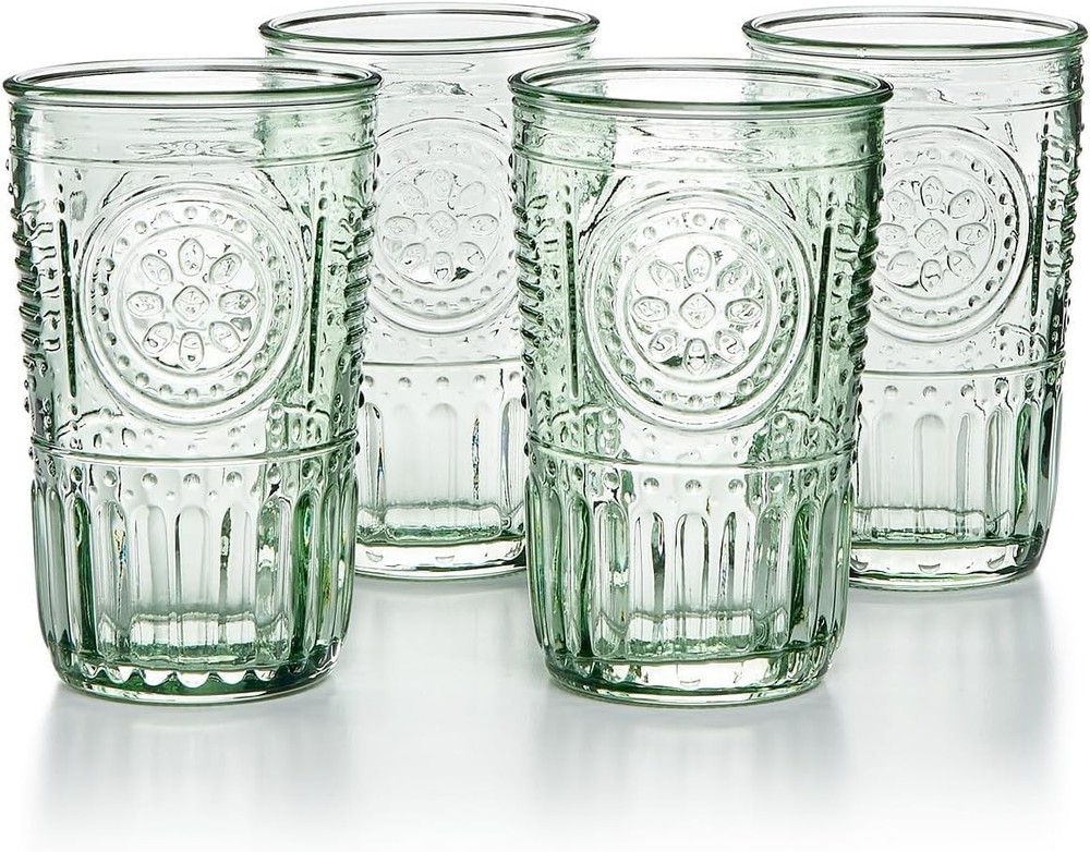 Bormioli Rocco (Gift Box of 4) 16oz Romantic Cooler | Pastel Green