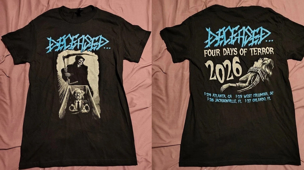 Deceased 2 Sides Winter 2026 Tour Black S to 5XL Concert Shirt