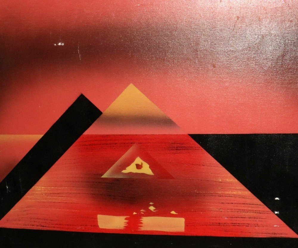 Contemporary abstract oil painting composition