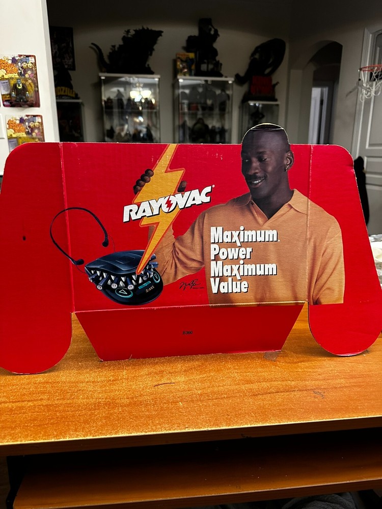 Michael Jordan Rayovac Batteries Advertising Cardboard Standup 22 x 12 90's