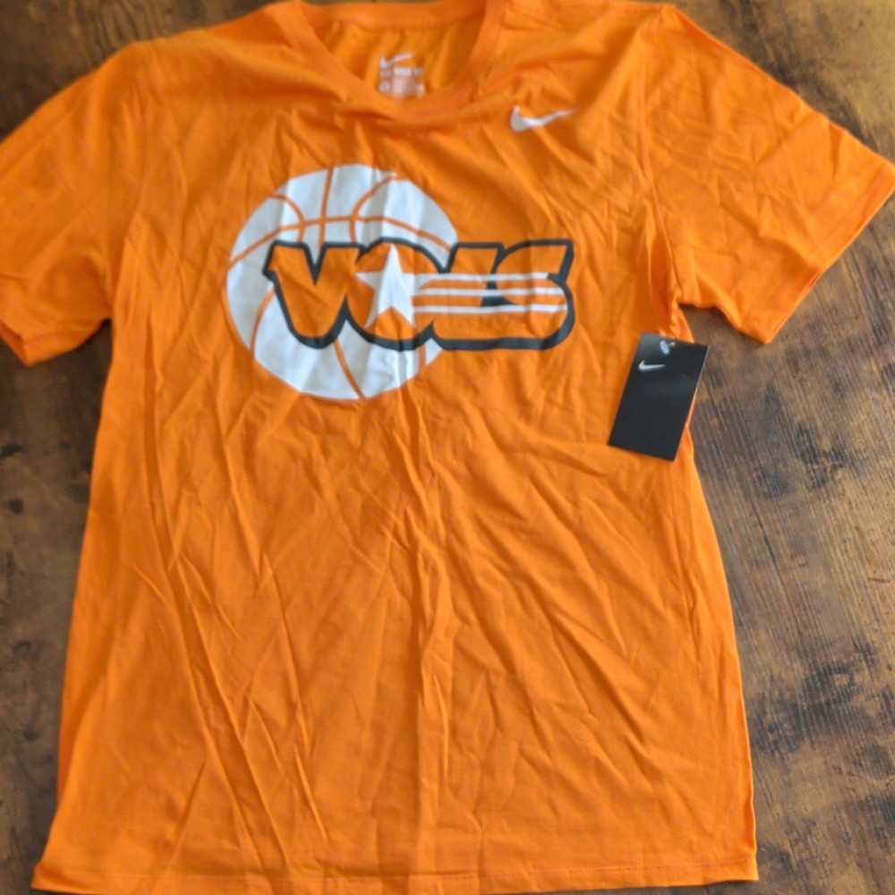 Nike The Nike Tee Men's Orange Athletic Cut Graphic Logo Crew Neck T-Shirt L