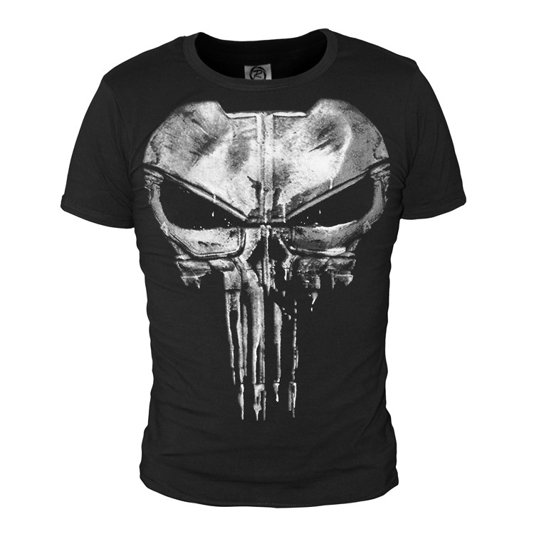 The Punisher T-Shirt Mens 3D Print Tee Graphic Distressed Skull Streetwear