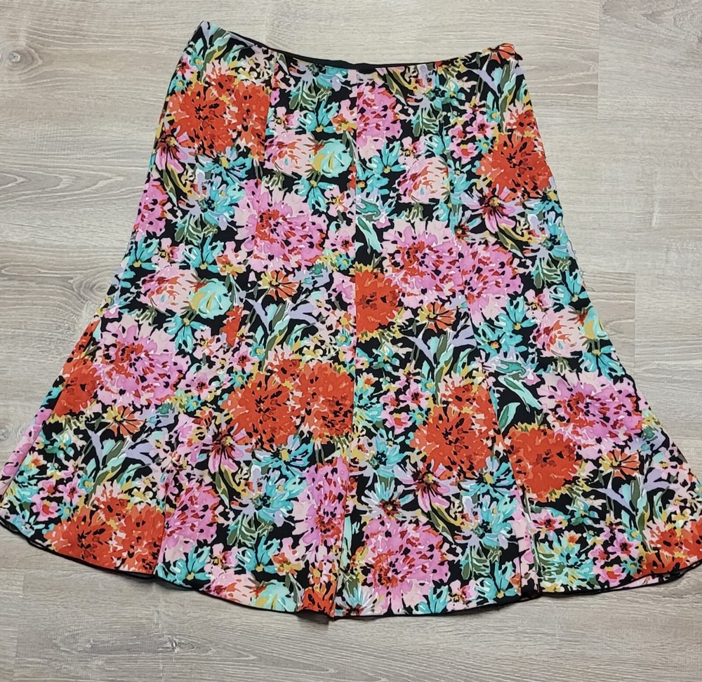 Judith Hart Women's Floral Print A-Line Skirt 14P