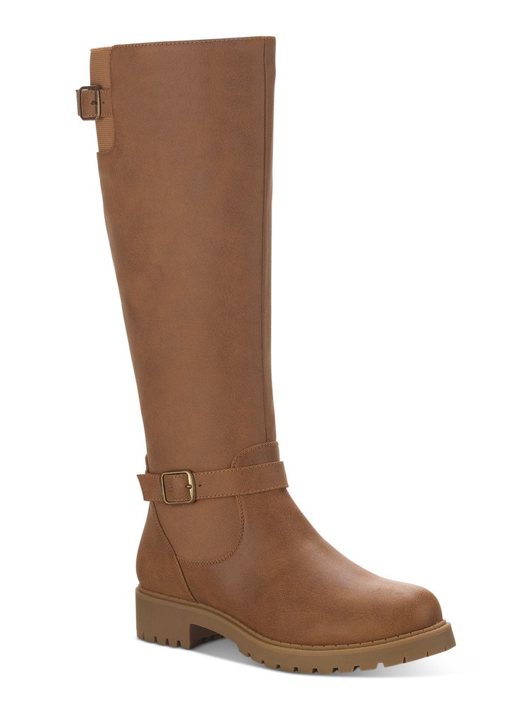 Bota de montar STYLE & COMPANY para mujer marrón Goring Elenorr punta redonda tacón bloque 6 M