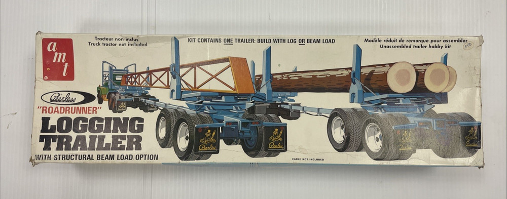Peerless Roadrunner Logging Trailer - AMT 1/25 Scale Unassembled Model Kit#T528
