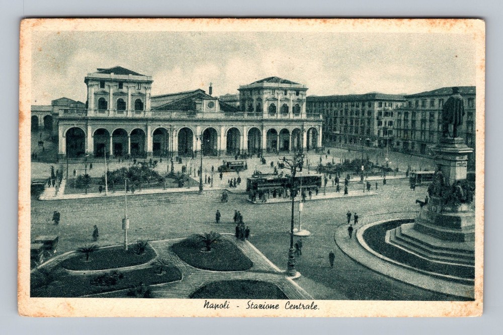 Italy- Naples Stazione Central Station Old Card View Postal PC Vintage Postcard