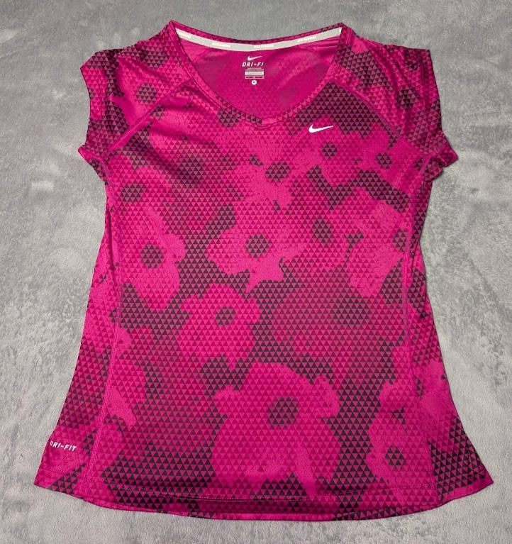 Nike Dri-Fit Women's Running Tennis Athletic Sleeveles Top Pink Camo Print Sz M