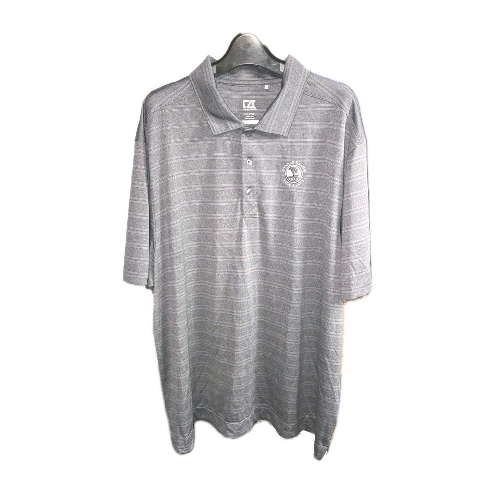 Cutter & Buck Men's 2XL Blue Striped Polo Shirt US Open Pebble Beach Golf
