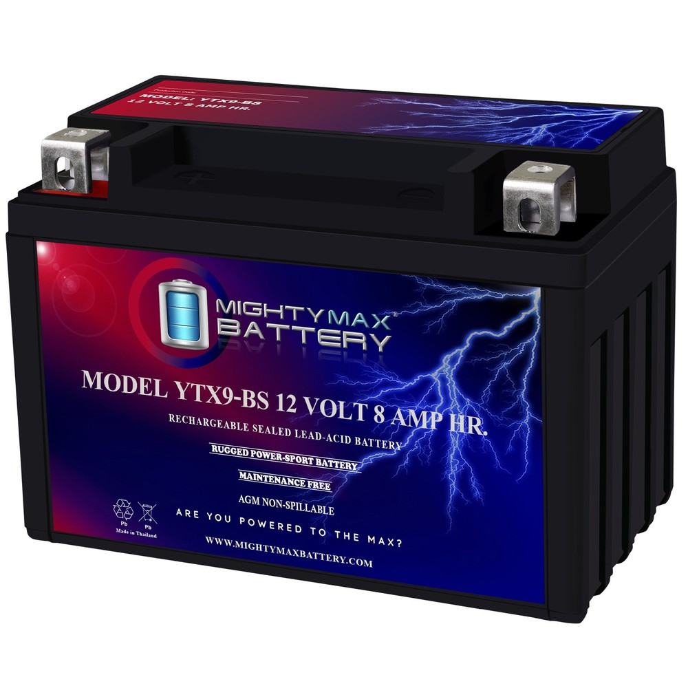 Mighty Max YTX9-BS Replacement for 2008-2011 Polaris 525 Outlaw ATV Battery