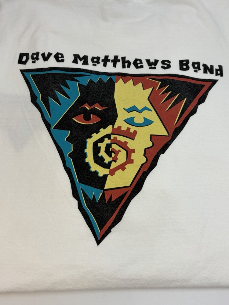 Vintage 90s Dave Matthews Band Tee 2XL WHITE Abstract Graphic Comfort Colors-image