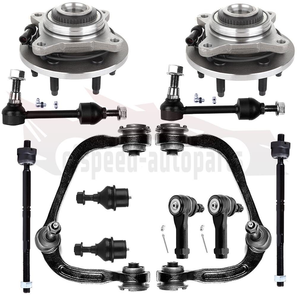 12PCS Ford F-150 Front Suspension Kit with Tie Rods, Control Arms, Ball Joints & Wheel Bearings