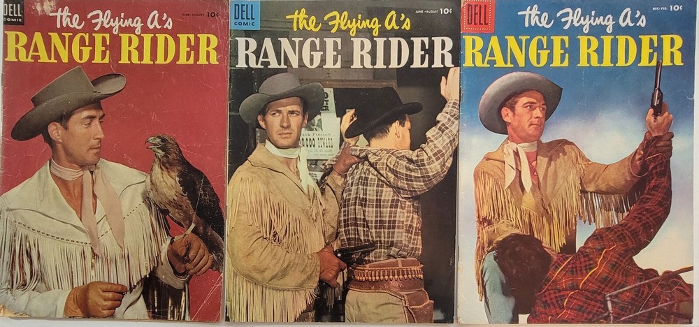 FLYING A'S RANGE RIDER Golden Silver Age Lot (3) #6, 10 & 12 FN-VG 1954 Western
