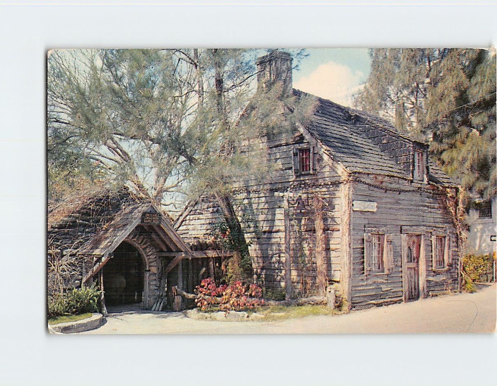 Postcard Oldest Wooden School House St. Augustine Florida USA