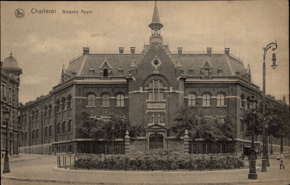 Athenee Royal Charleroi Belgium vintage postcard y949