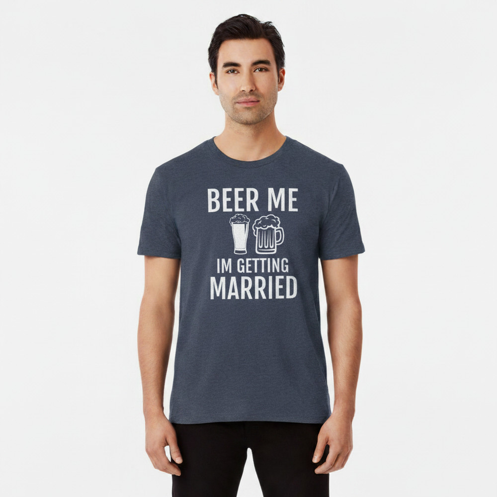 Bella Canvas T-Shirt Unisex M Blue Graphic Tee Beer Me Crew Neck Short Sleeve