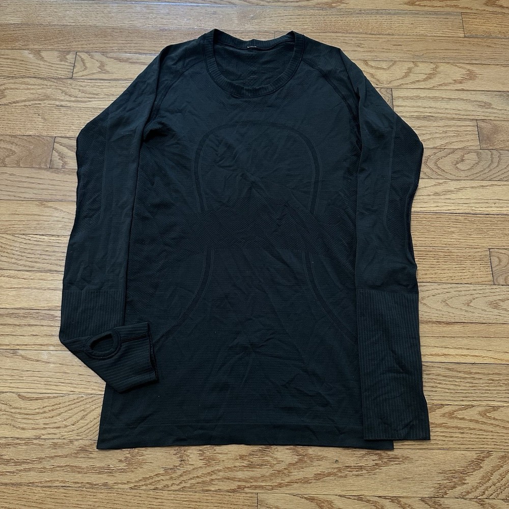 Lululemon Swiftly Tech Long Sleeve Shirt Size 6 Black Longer Length Workout Gym