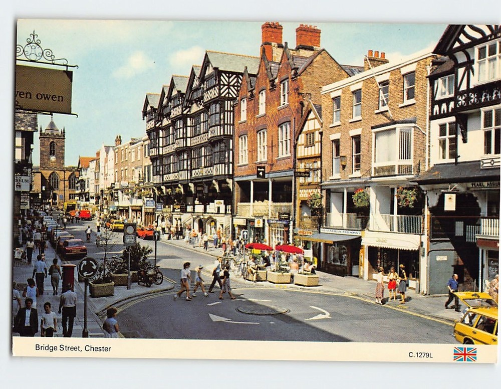 Postcard Bridge Street Chester England